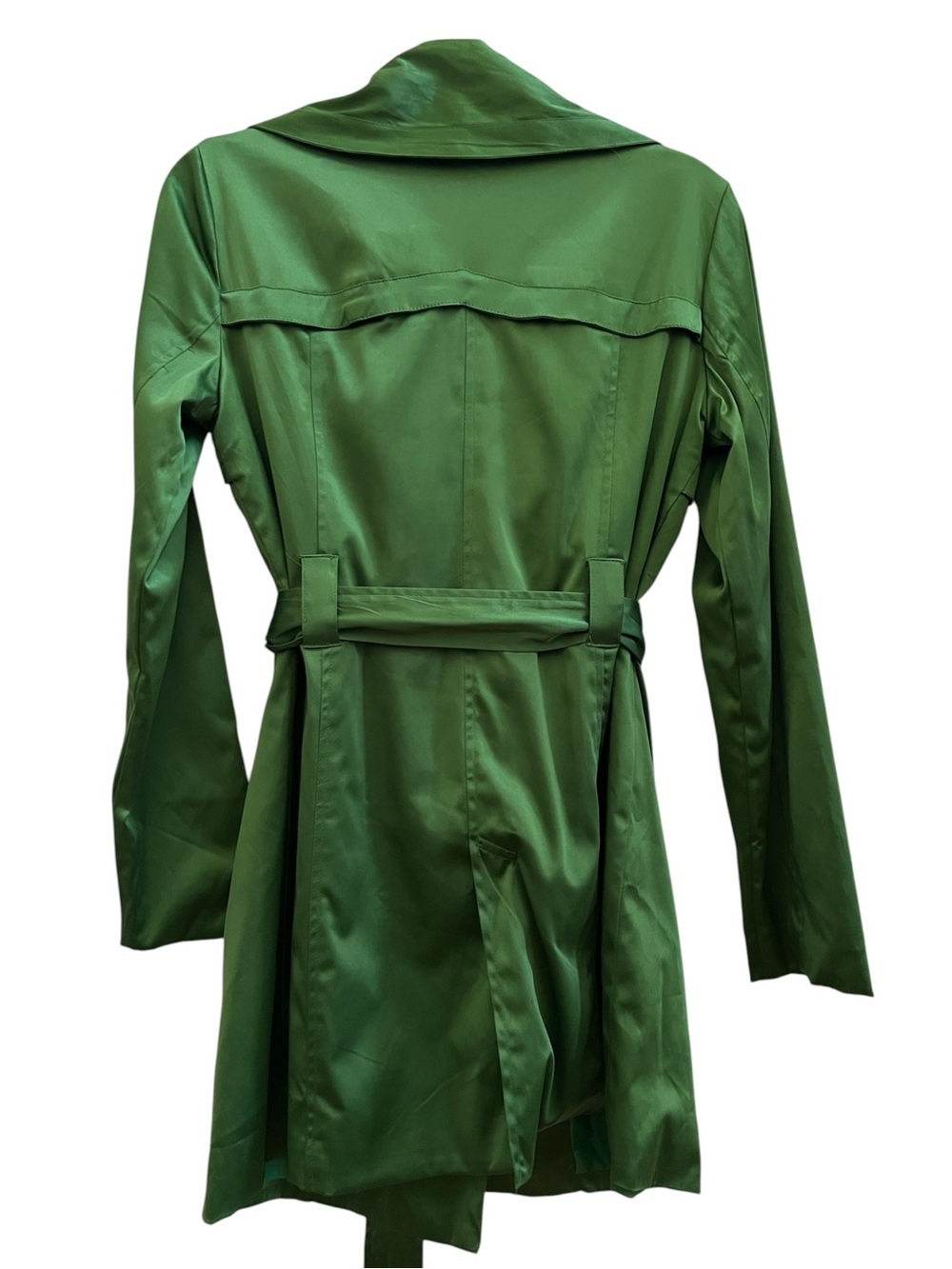 Wet Seal Vintage Y2K Emerald Green  Trench Coat Jacket M Indie Sleeze Retro - Picture 3 of 5